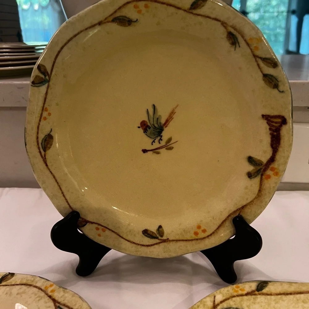 VIETRI ETRUSCA 8 1/2 SALAD BREAD CHARGER PLATE POTTERY ITALIAN Set of 3